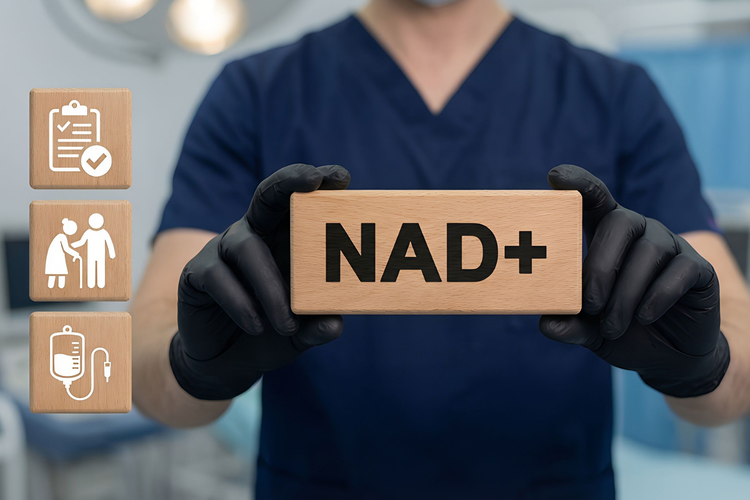 NAD+ injections for home treatment — vials and syringes on a clean surface